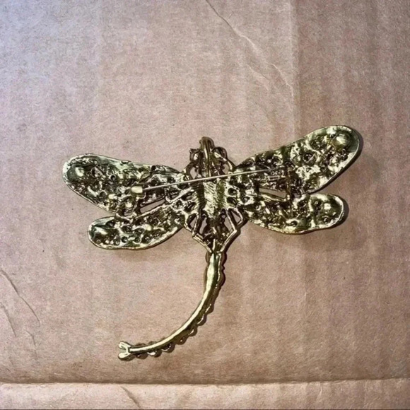 Dragonfly crystal brooch red - Picture 4 of 4
